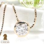K18YG 0.2ct �t�N�������� �ꗱ �_�C�������h �l�b�N���X 0.2�J���b�g �_�C�� �y���_���g �S�[���h �P�W�� �W���G���[ �M�t�g �v���[���g �t�N���� CSN00169-18Y