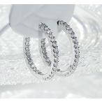 ダイヤモンド 中折れ フープピアス 16mm K18WG 0.5ct csp0025-18w