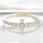ショッピング細身 ダイヤモンド リング 指輪 K18YG ゴールド クロス ハーフエタニティ エタニティ Tモチーフ SIクラス  18k 細身 シンプル CSR0233-18Y