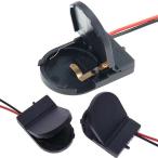 YFFSFDC CR2032セルボタンケース 電池ホルダー 10個 ブラックON-OFFスイッチ付きのケースカバー 金属 2ワイヤ リード線