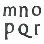 真鍮 レター 小文字ブラック45mmアルファベットm n o p q r メール便 ネコポス