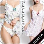 大きいサイズ レディース パステル花柄ベビードール＆ショーツセット