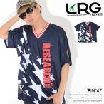 LRG エルアールジー Tシャツ 半袖 Vネック リブライン ジャージ 縦ロゴ スラントスター (E191015) セール