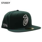 新品 ステューシー STUSSY CURLY S 59FIFTY NEW ERA CAP Sロゴ ニューエラ キャップ FOREST GREEN フォレストグリーン 250000533035