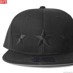 ライフ RIFE 3 STARS SNAPBACK CAP ver.02 (BLACK×BLACK) メンズ ヘッドギア キャップ ブラック