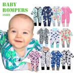 ロンパース ベビー ファスナー チャック ジッパー ベビー服 子供服 キッズ 赤ちゃん 新生児ジップアップ 足つき 長袖 長ズボン 前開き 男女兼用 男の子 女の子