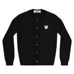 プレイ コム デ ギャルソン ラウンドネックカーディガン PLAY COMME des GARCONS 白ハート(ブラック)