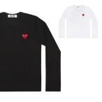 ショッピングコムデギャルソン プレイ コム デ ギャルソン 長袖Tシャツ PLAY COMME des GARCONS 赤ハート ホワイト/ブラック AZ-T118-051