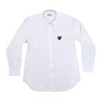 プレイ コム デ ギャルソン 長袖シャツ PLAY COMME des GARCONS 黒ハート刺繍 白