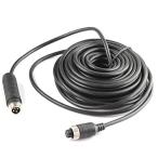 15M 4ピン電源ビデオ延長ケーブル 乗用車 トラック バス 重機 12V - 24V車対応 モニター カメラ 車 バックカメラ 4ピン コネクタ...