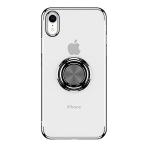 送料無料 iPhone Xr ケース クリア リング付き iphonexr ケース ストラップホール付き 耐衝撃 メッキ マグネット式 車載ホルダー対応