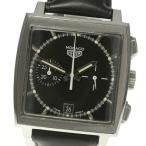 ☆良品【HEUER】ホイヤー モナコ CS2110 クロノグラフ 革ベルト 自動巻き メンズ【ev10】【2054】