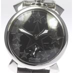 【GaGa MILANO】ガガミラノ マヌアーレ48MM 5010.STARS.01 手巻き 革ベルト メンズ【ev10】