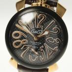 ☆美品☆保証書付【GaGa MILANO】ガガミラノ マヌアーレ48MM 5014.01S 手巻き メンズ