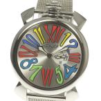 ☆良品☆保証書付【GaGa MILANO】ガガミラノ マヌアーレ スリム 46mm 5080.1 クォーツ メンズ