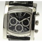 ※ブレス訳あり品【BVLGARI】ブルガリ アショーマ AA48SCH クロノグラフ 自動巻き 革ベルト メンズ