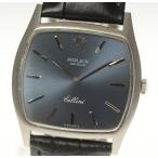純正尾錠付【ROLEX】ロレックス チェリーニ cal.1600 ネイビー文字盤 K18WG 手巻き ...