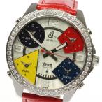 ☆良品【JACOB&CO】ジェイコブ 5タイムゾーン ダイヤベゼル クォーツ メンズ【ev05】