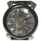 ☆美品【GaGa MILANO】ガガミラノ マヌアーレ48 クリスタル スモールセコンド 6092.01 手巻き メンズ
