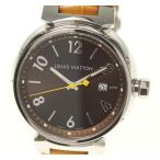 ☆良品【LOUIS VUITTON】ルイ・ヴィトン タンブール デイト Q1111 クォーツ メンズ