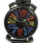 ☆美品【GaGa MILANO】ガガミラノ マヌアーレ スリム46 5082.1 クォーツ メンズ【ev15】