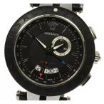 Yahoo! Yahoo!ショッピング(ヤフー ショッピング)※ブレス訳有品【VERSACE】ヴェルサーチ 29G Vレース GMT アラーム クォーツ メンズ☆箱保【ev05】