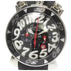 ☆美品【GaGa MILANO】ガガミラノ クロノ48 ラバーベルト 6050.8 クォーツ メンズ