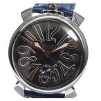 ☆美品【GaGa MILANO】ガガミラノ マヌアーレ48 5010.05S 手巻き メンズ【ev15】