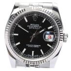 ☆良品【ROLEX】ロレックス オイスターパーペチュアル デイトジャスト 116234 黒文字盤 ラ ...