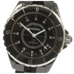 ☆良品【CHANEL】シャネル J12 H1626 黒セラミック 38ミリ 12Pダイヤモンド 自動 ...