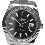 ☆美品・保証書付☆【ROLEX】ロレックス デイトジャストII 116334 黒文字盤 ランダム 自 ...