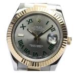 保証書付☆【ROLEX】ロレックス デイトジャストII 116333 V番 グレー文字盤 K18YG ...