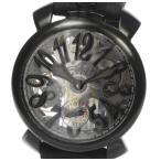 ☆良品【GaGa MILANO】ガガミラノ マヌアーレ48MM スケルトン スモールセコンド 5312.01 手巻き メンズ