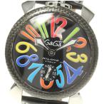 ☆美品 保付き【GaGa MILANO】ガガミラノ マヌアーレ48MM カーボン 5015S 手巻き メンズ