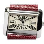 ☆良品【CARTIER】カルティエ タンクディバンLM 革ベルト W6300755 自動巻き メンズ ...