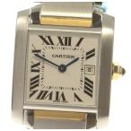 ☆美品 箱保付き【CARTIER】カルティエ タンクフランセーズMM コンビ W51012Q4 クォ ...