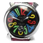 ☆良品☆保証書付【GaGa MILANO】ガガミラノ マヌアーレ48 5010.02S 手巻き メンズ