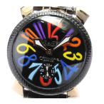 ☆良品【GaGa MILANO】ガガミラノ マヌアーレ48 カーボン 250本限定 スモールセコンド 5511.1 手巻き メンズ