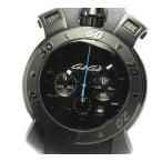 ☆美品【GaGa MILANO】ガガミラノ CHRONO 48MM IPコーティング デイト クロノグラフ 8012.01 クォーツ メンズ