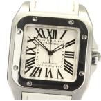 【CARTIER】カルティエ サントス100MM 革ベルト W20106X8 自動巻き ボーイズ