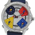 ☆良品 保付き【JACOB&CO】ジェイコブ 5タイムゾーン ダイヤベゼル クォーツ メンズ