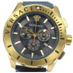 ☆美品【VERSACE】ヴェルサーチ クリスタル クロノグラフ デイト クォーツ メンズ