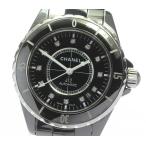 ☆良品【CHANEL】シャネル J12 黒セラミック 38ミリ 12Pダイヤモンド H1626 自動 ...
