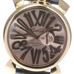 ☆良品【GaGa MILANO】ガガミラノ マヌアーレ スリム46 スモールセコンド 5085.2 クォーツ メンズ