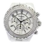 【CHANEL】シャネル J12 白セラミック H1007 アフターダイヤベゼル クロノグラフ 自動 ...