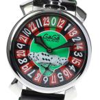 ☆美品【GaGa MILANO】ガガミラノ マヌアーレ48MM ラスベガス 5010.LAS VEGAS 手巻き メンズ【ev20】