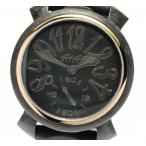 箱保付き ☆美品【GaGa MILANO】ガガミラノ マヌアーレ48MM カーボン 世界限定300本 6061.02S 手巻き メンズ 【21104】