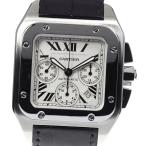 ベルト訳あり☆【CARTIER】カルティエ サントス100 XL クロノグラフ 自動巻き メンズ