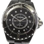 ☆美品【CHANEL】シャネル J12 黒セラミック 38ミリ 12Pダイヤ H1626 自動巻き  ...