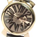 ☆美品【GaGa MILANO】ガガミラノ マヌアーレ スリム46 スモールセコンド 5085.2 クォーツ メンズ